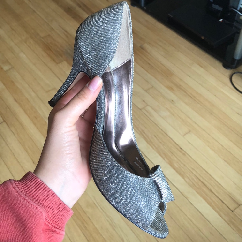 J.Reneé silver diamond high heels